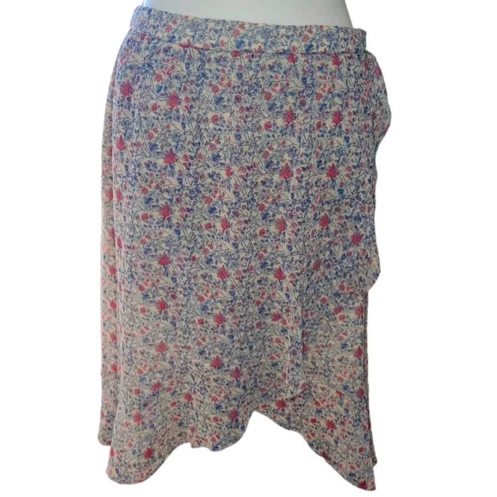 Madewell Ruffle-Wrap Midi Skirt in Shadowpetal size 6